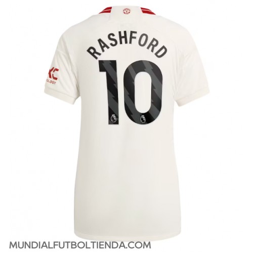 Camiseta Manchester United Marcus Rashford #10 Tercera Equipación Replica 2023-24 para mujer mangas cortas